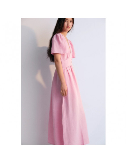 Hera Women Long Dress Hibiscus