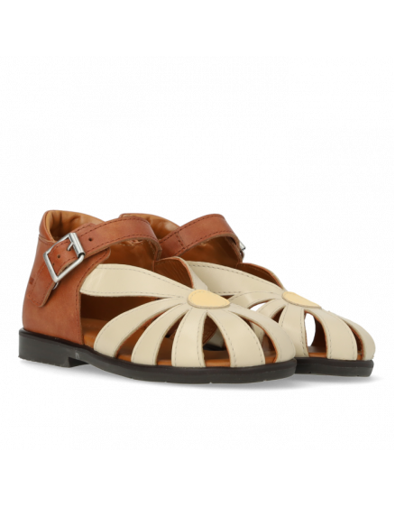 Flower Buckle Sandal Buttermilk