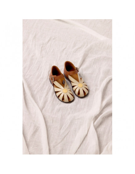 Flower Buckle Sandal Buttermilk 2