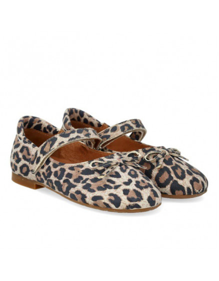 Туфлі Ballerina with Bow & Velcro Leopard