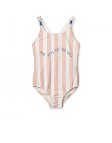 Suna Stripe Swimsuit Sorbet Rose