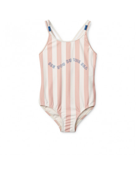 Suna Stripe Swimsuit Sorbet Rose