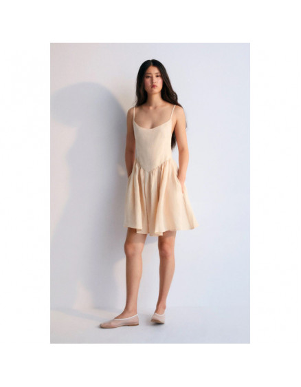Hera Woman Short Dress Macadamia