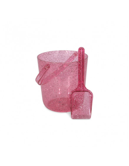Beach Bucket and Shovel Glitter Pink 3