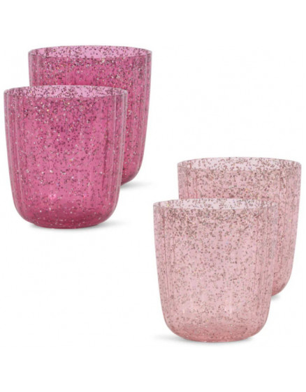 Glitter Cup 4 Pack Sparkling Pink