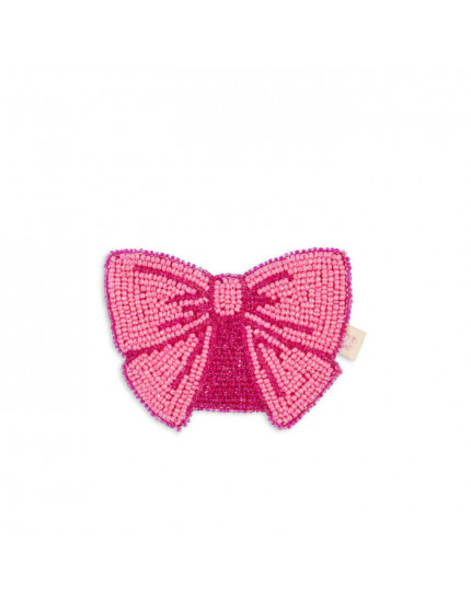 Beaded Bow Wallet Bubblegum