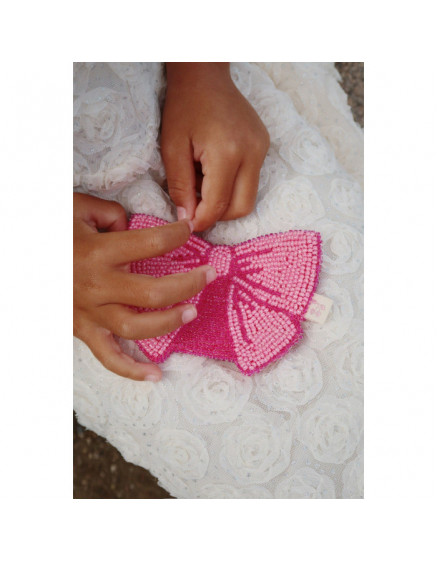 Beaded Bow Wallet Bubblegum 4
