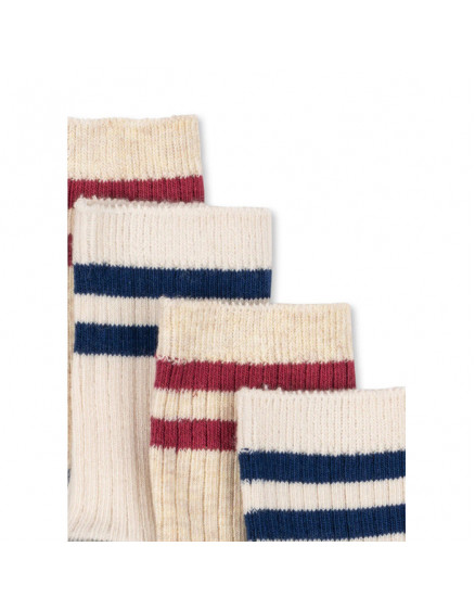 2 Pack Rib Frill Socks Off White/Multi 2