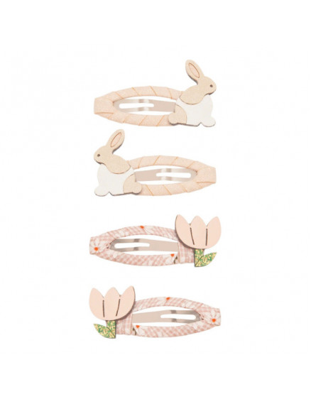 4 х Заколки Bunny & flower clic clacs