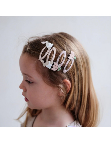 4 х Заколки Bunny & flower clic clacs 2