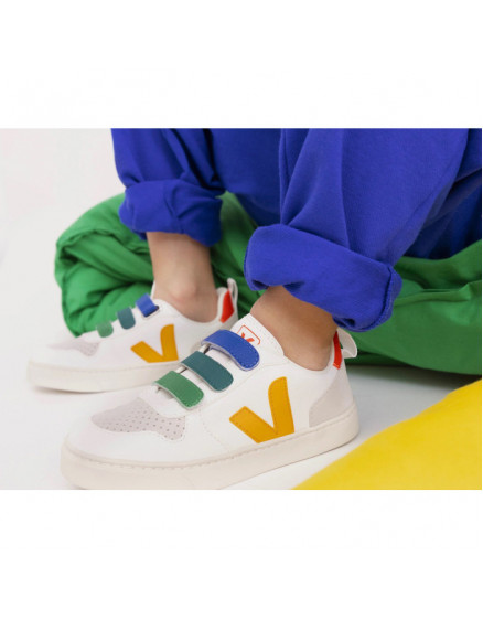 Кеди V-10 Leather Multico White Ouro 2