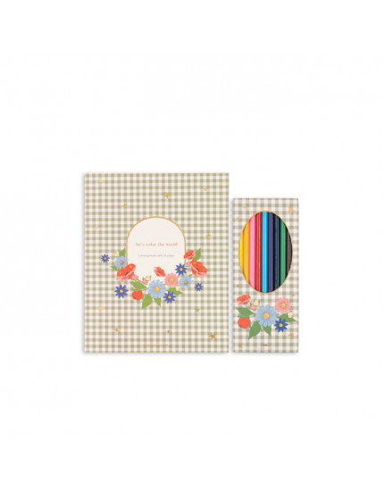 Розмальовка з олівцями Green Tea Check