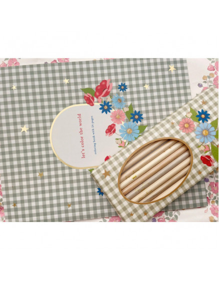 Розмальовка з олівцями Green Tea Check 4