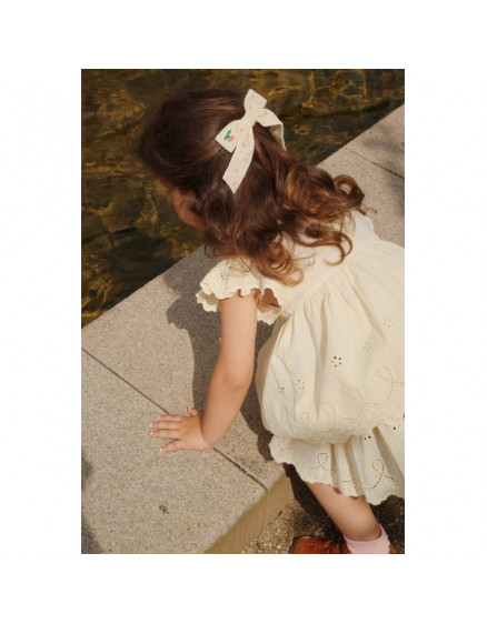 Velvet Bow Pearly Hair Clip Pearled Ivory 4