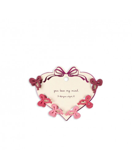 6 Pack Mini Bow Hair Clip Pink Mix