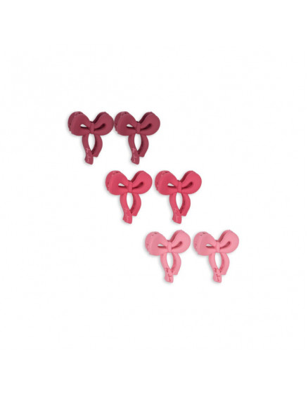 6 Pack Mini Bow Hair Clip Pink Mix 2