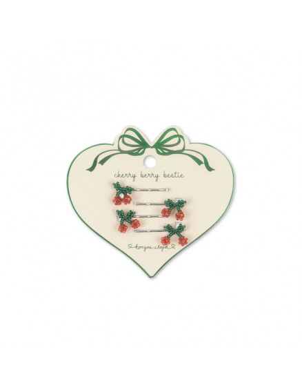 4 Pack Mini Cherry Hair Pin Cherry