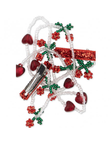 2 Pack Pearly Tassel Hair Clip Cherry 2