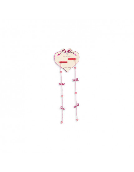 2 Pack Pearly Tassel Hair Clip Pink Bow