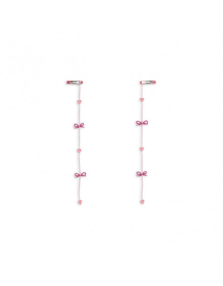 2 Pack Pearly Tassel Hair Clip Pink Bow 6