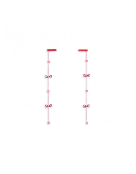 2 Pack Pearly Tassel Hair Clip Pink Bow 5