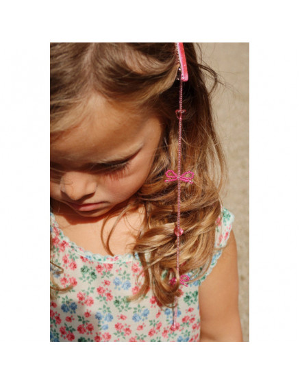 2 Pack Pearly Tassel Hair Clip Pink Bow 4