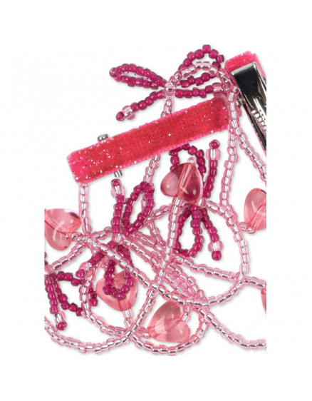 2 Pack Pearly Tassel Hair Clip Pink Bow 2