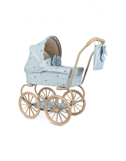 Minnie Bow Doll Pram Cherry Blue Coeur