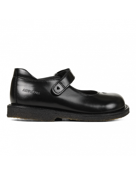 Classic Mary Jane with heart and velcro closure Black Leather 2