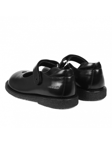 Classic Mary Jane with heart and velcro closure Black Leather 4