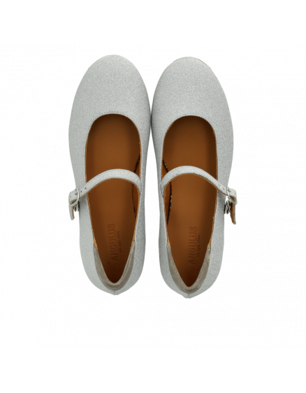 Mary Jane ballerina in sparkling glitter Silver Fine 6
