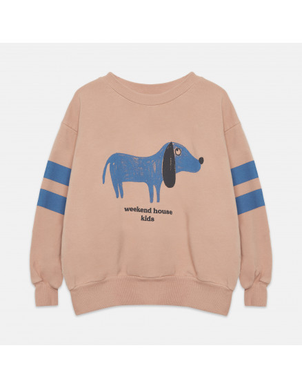Blue Dog Stripes Sweatshirt Powder Pink