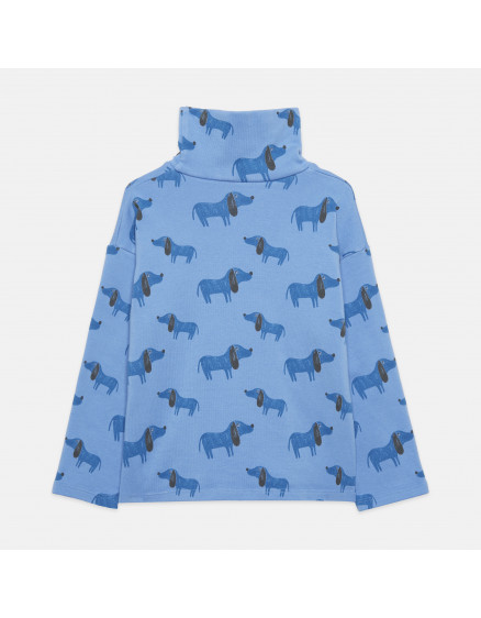 Blue Dog All Over Turtle Neck Soft Blue 2