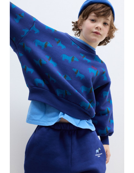 Blue Dog All Over Sweatshirt Blue 5