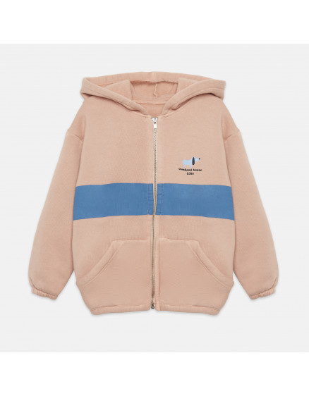 Blue Dog Hoodie Pink