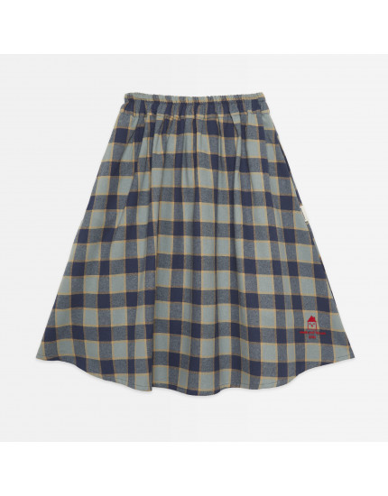 Checkered Blue Skirt Indigo
