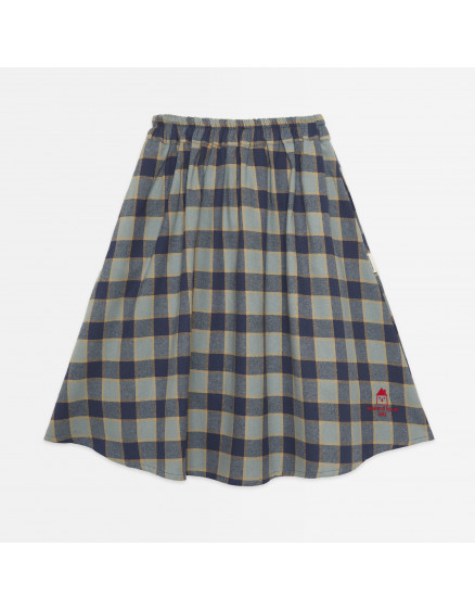 Checkered Blue Skirt Indigo