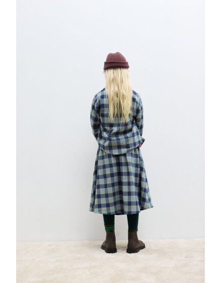 Checkered Blue Skirt Indigo 2