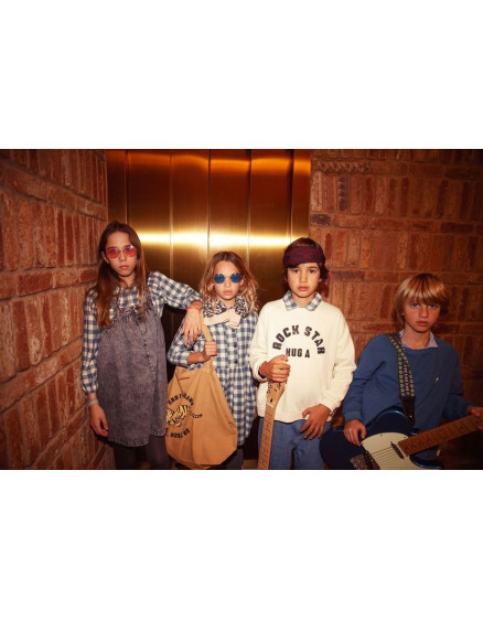 Short dress Blue & white checkered 2