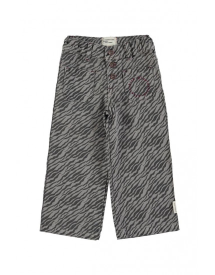 Flare trousers Grey w/ zebra print 3Y