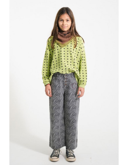 Flare trousers Grey w/ zebra print 2