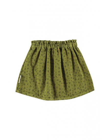 Short skirt Khaki w/ black flowers