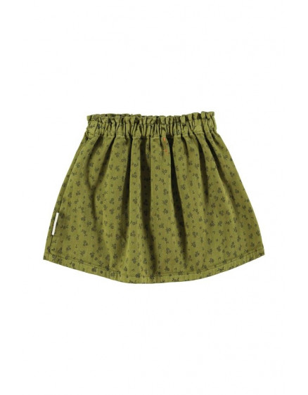 Short skirt Khaki w/ black flowers