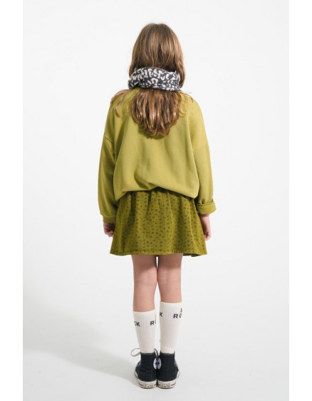 Short skirt Khaki w/ black flowers 3