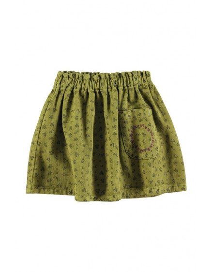 Short skirt Khaki w/ black flowers 2