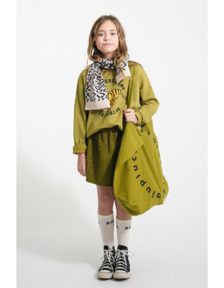 Short skirt Khaki w/ black flowers 4