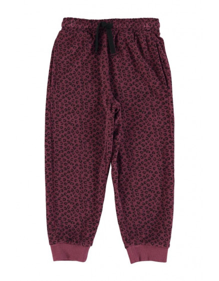 Jogging pants Aubergine w/ animal print