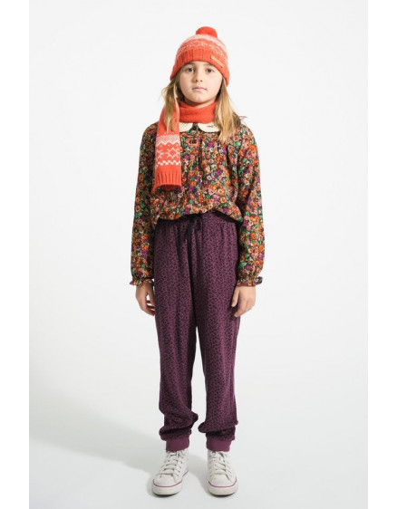 Jogging pants Aubergine w/ animal print 4