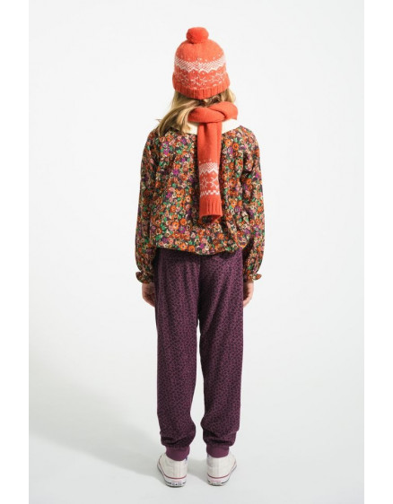 Jogging pants Aubergine w/ animal print 3