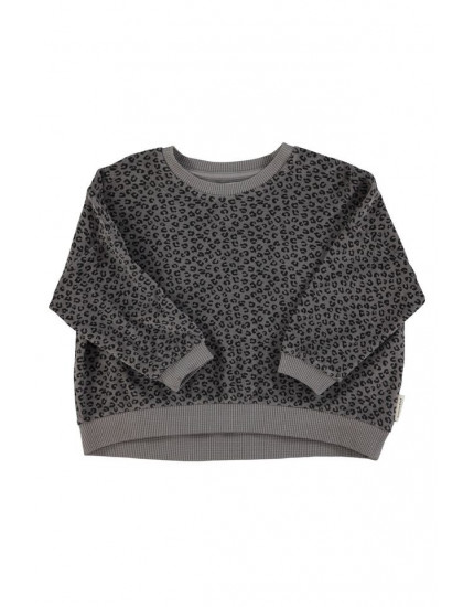 Terry sweatshirt Grey w/ animal print 10Y